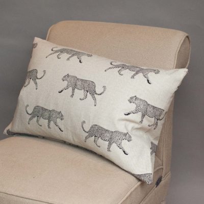 XL Leopard Stroll Rectangular Cushion in Tan