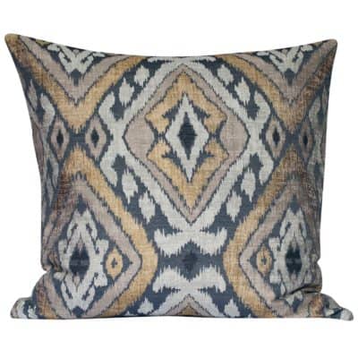 Extra-Large Luxe Ikat Cushion in Black and Gold