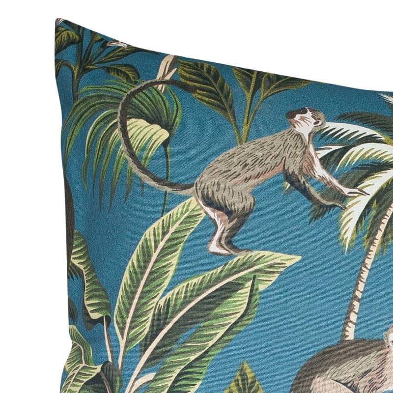 Extra-Large Saimiri Monkey Cushion in Teal