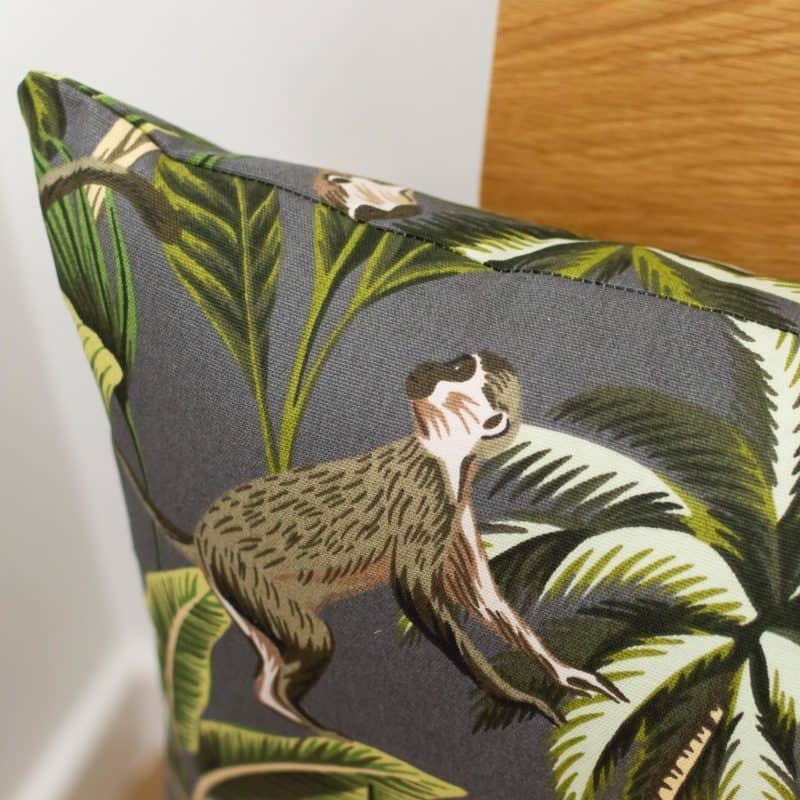 XL Saimiri Monkey Rectangular Cushion in Grey