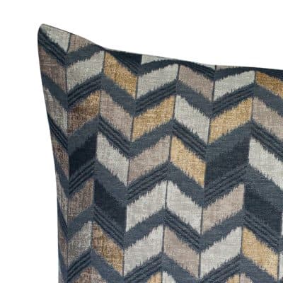 Luxe Chevron Extra-Large Cushion in Black and Gold