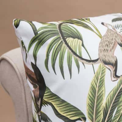 Saimiri Monkey Extra-Large Cushion in White
