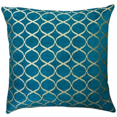 Lattice Chenille Extra-Large Cushion in Teal