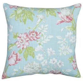 Florence Floral Cushion in Duck Egg Blue