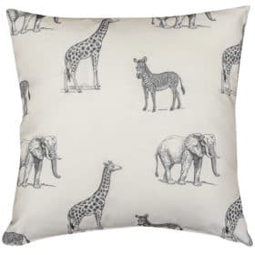 Extra Large Safari Cushion in Charcoal and Cream