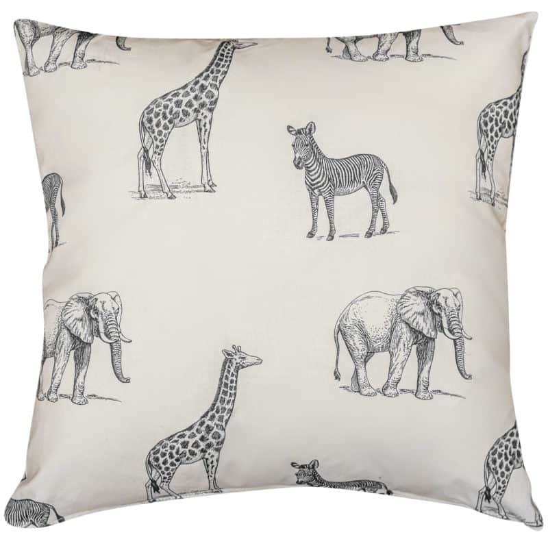 Extra Large Safari Cushion in Charcoal and Cream