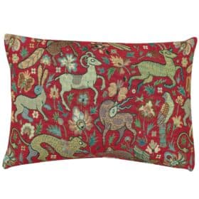 Mythical Animals Boudoir Cushion in Red
