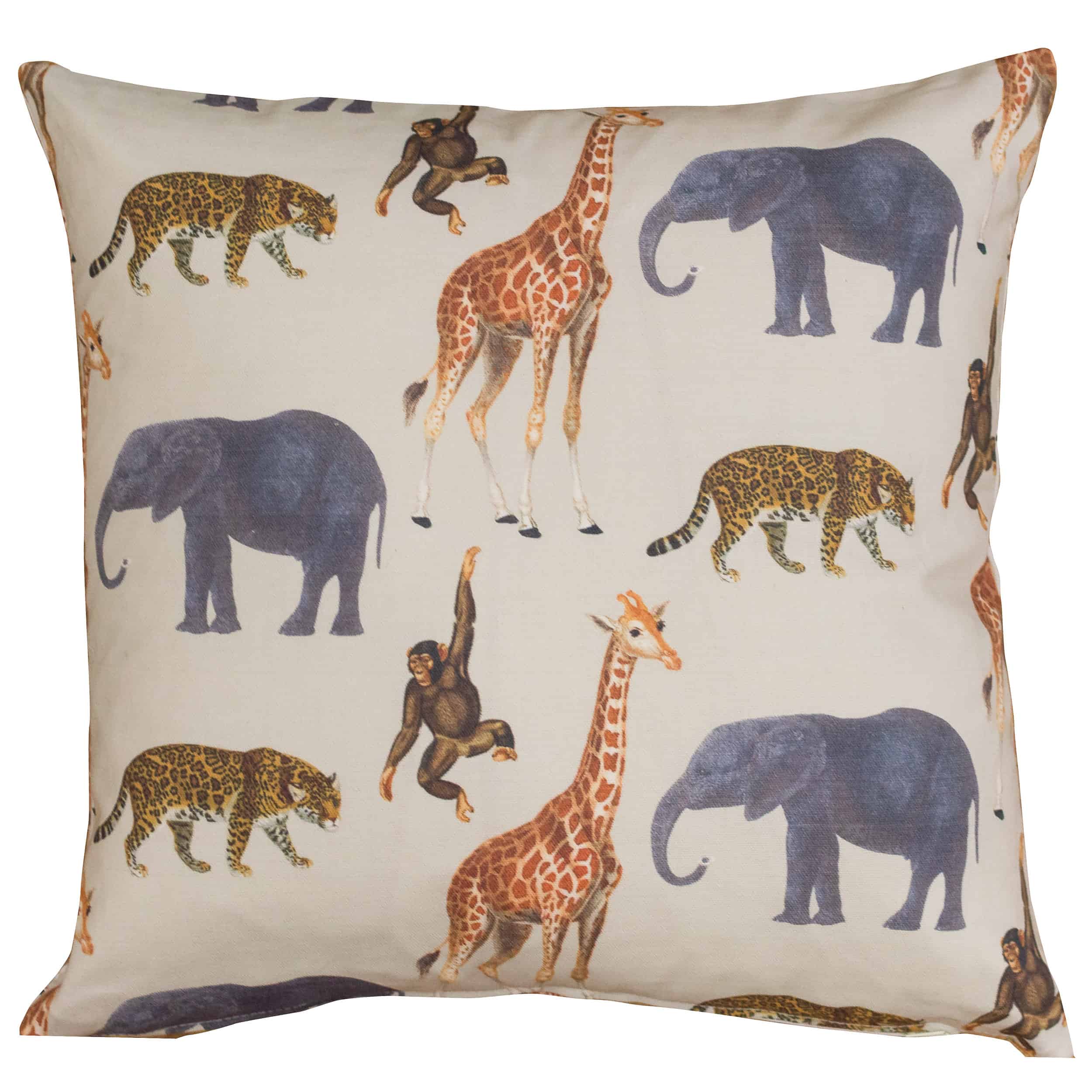 Zoo Animals Printed Cushion - Linen Loft