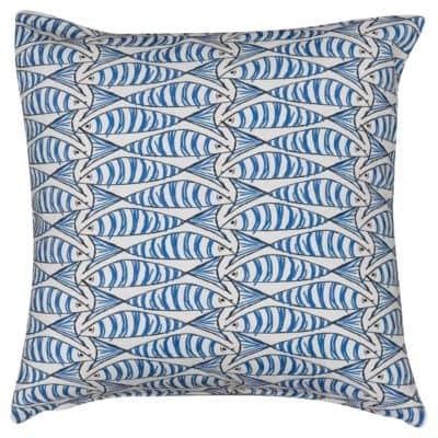 Extra Large Blue and White Sardine Cushion