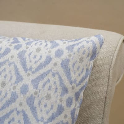 Santorini Linen Blend Cushion in Soft Blue