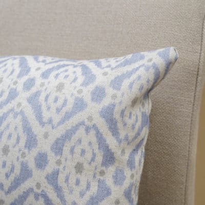 Santorini Linen Blend Boudoir Cushion in Soft Blue
