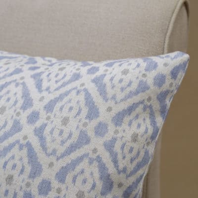 Santorini Linen Blend XL Rectangular Cushion in Soft Blue