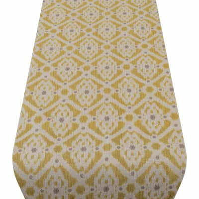 Dots and Diamonds Table Runner in Ochre Yellow