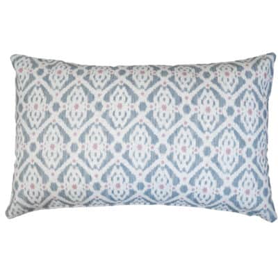 Santorini Linen Blend XL Rectangular Cushion in Blue and Pink