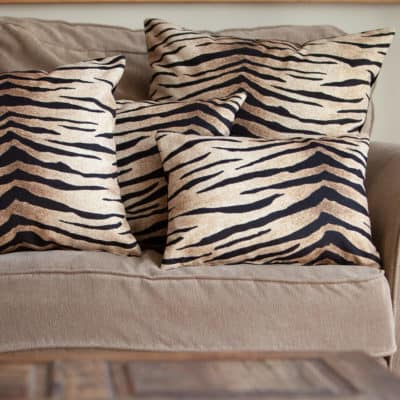 Tiger Stripe Velvet Boudoir Cushion