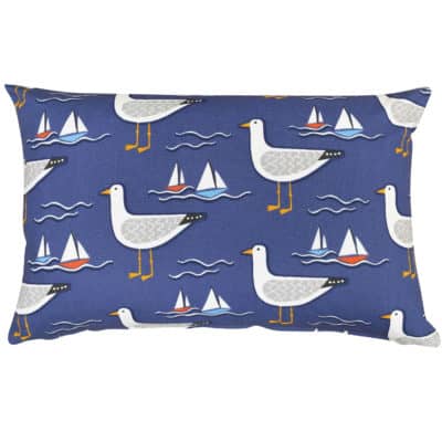 By the Sea Gull XL Rectangular Cushion in Navy
