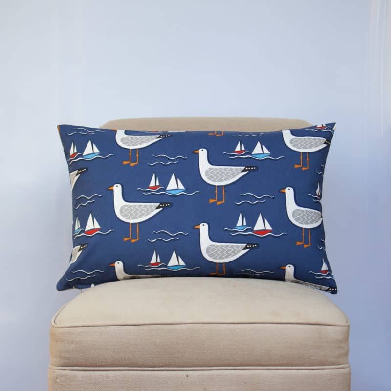 By the Sea Gull XL Rectangular Cushion in Navy