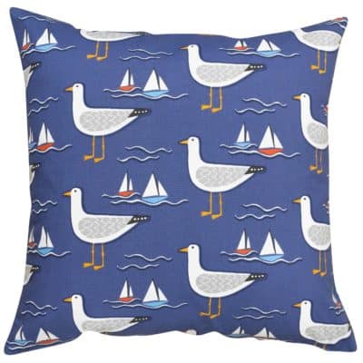By the Sea Gull Extra-Large Cushion in Navy