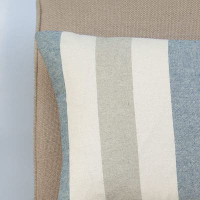 Harbour Stripe Boudoir Cushion in Denim Blue