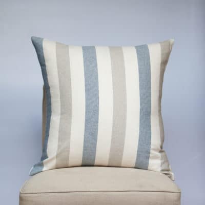 Harbour Stripe Extra-Large Cushion in Denim Blue