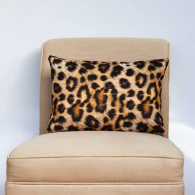 Leopard Spot Velvet Boudoir Cushion