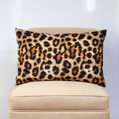 Leopard Spot Velvet XL Rectangular Cushion