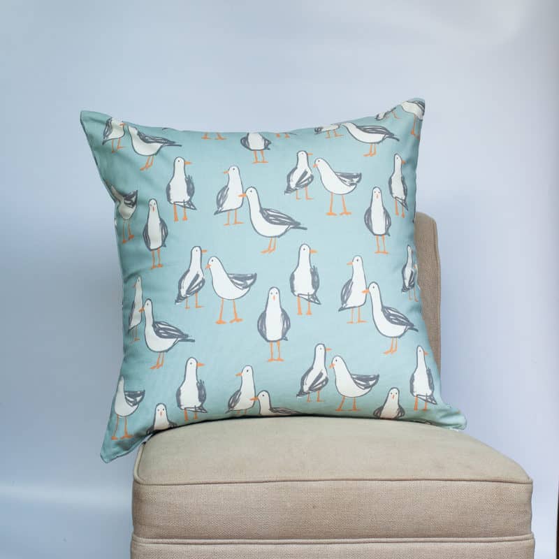 Seagull Extra-Large Cushion in Duck Egg
