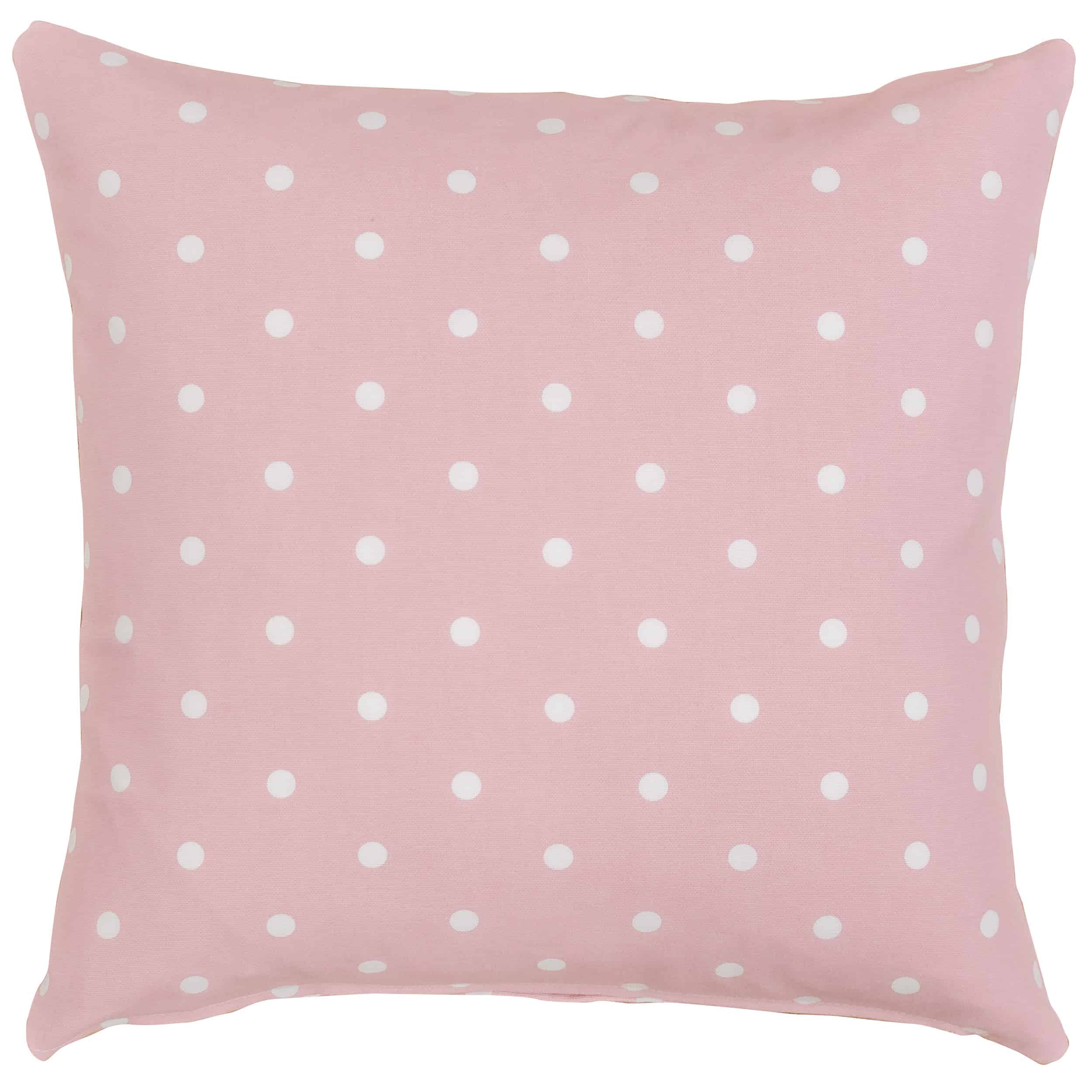 Polkadot Print Cushion in Baby Pink - Linen Loft