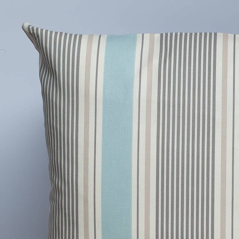 Coastal Stripe Extra-Large Cushion in Duck Egg Blue