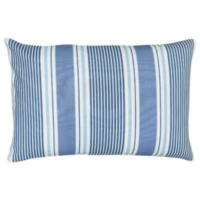 Coastal Stripe Boudoir Cushion in Navy Blue