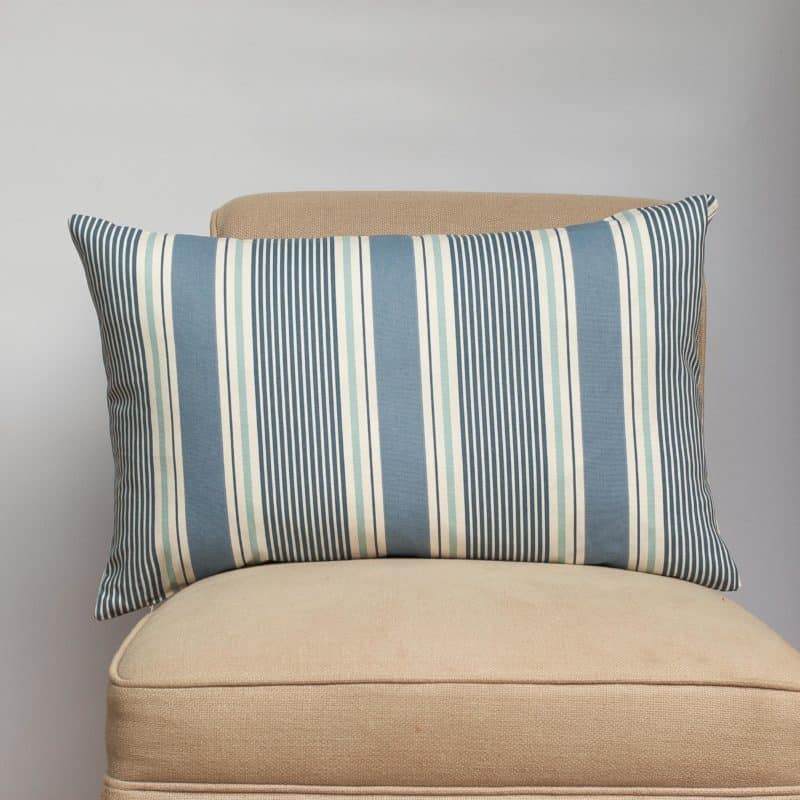 Coastal Stripe XL Rectangular Cushion in Navy Blue