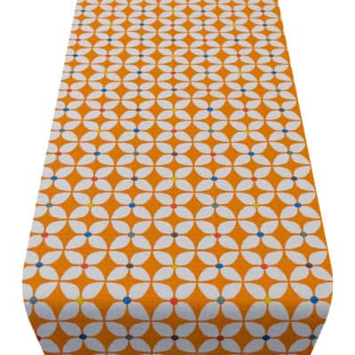 Retro Mini Geometric Dot Table Runner in Bright Orange