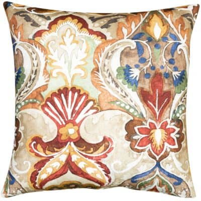 Decadent Damask Print Extra-Large Cushion in Peony