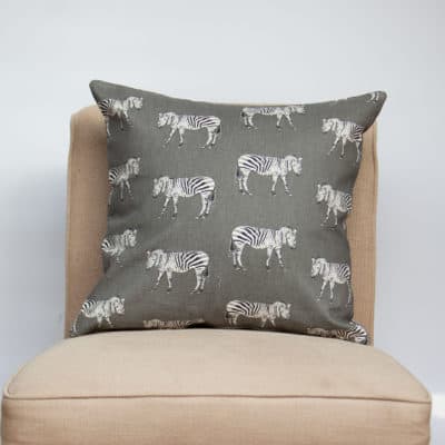 Zebra Motif Grey Cushion