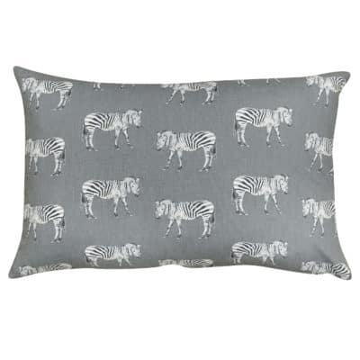 Zebra Motif Grey XL Rectangular Cushion