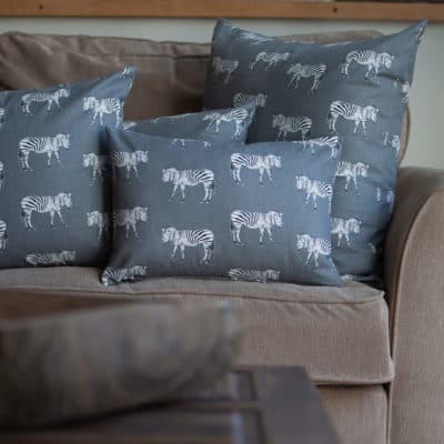 Zebra Motif Grey Cushion
