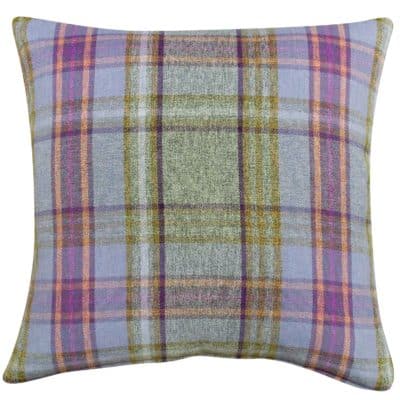 Wool Effect Tartan Extra-Large Cushion in Thistle