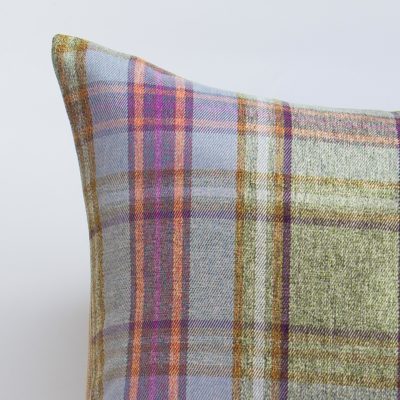 Wool Effect Tartan Extra-Large Cushion in Thistle