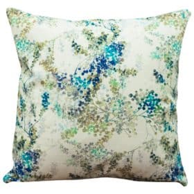 Abstract Teal Blue Blossom Cushion