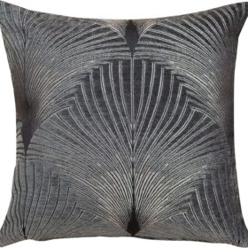 Art Deco Fan Cushion in Grey and Silver