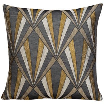 Art Deco Geometric Cushion in Gold and Black