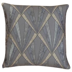 Art Deco Geometric Cushion in Grey and Silver