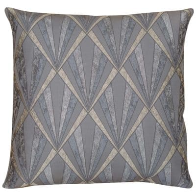 XL Art Deco Geometric Cushion in Grey and Silver