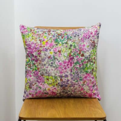Provence Floral Cushion in Pansy Pink