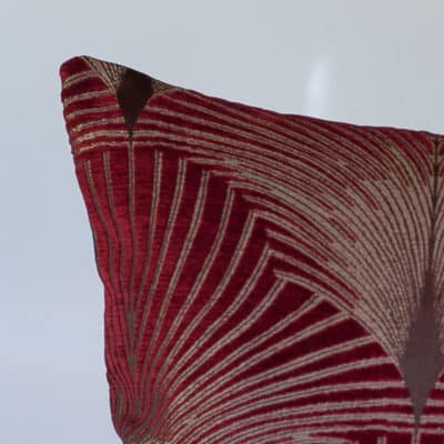 Art Deco Fan XL Rectangular Cushion in Red and Gold