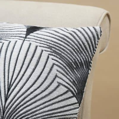 Art Deco Fan XL Rectangular Cushion in Pearl White