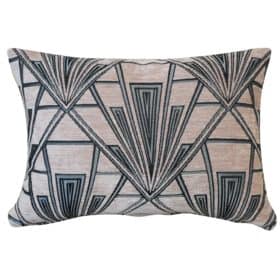 Art Deco Geometric Velvet Chenille Boudoir Cushion in Blush Pink