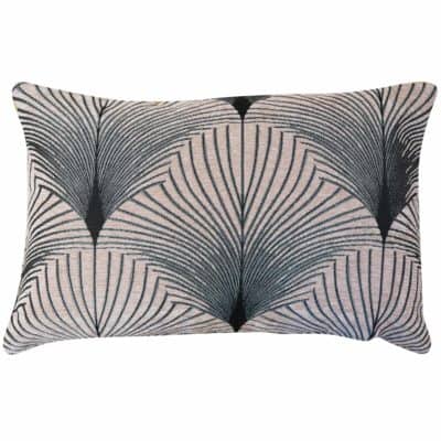 Art Deco Fan XL Rectangular Cushion in Blush Pink