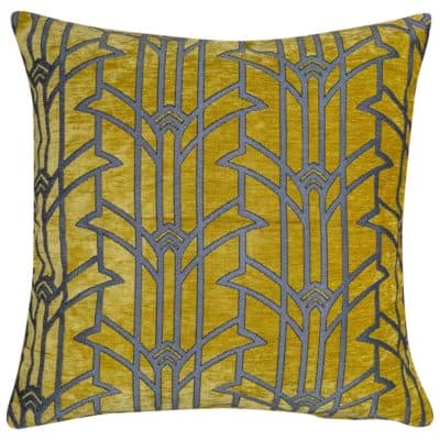Art Deco Chrysler Extra-Large Cushion in Bright Gold and Silver