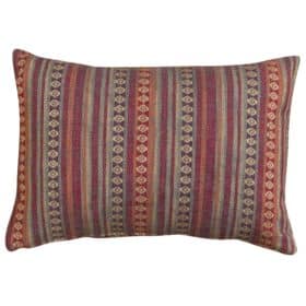 Navajo Blanket Weave Boudoir Cushion in Burgundy